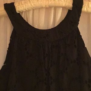 Blush black lace shift dress